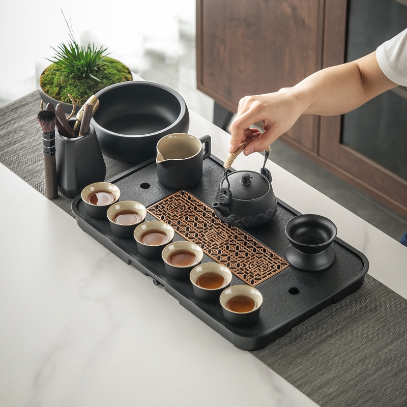 功夫茶具a泡茶壶套装家用小型耐热茶盘办公会客喝茶陶瓷茶壶杯小