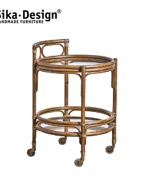 Sikadesign北欧藤编家具餐车花园北欧设计ins网红风RomeoTrolley