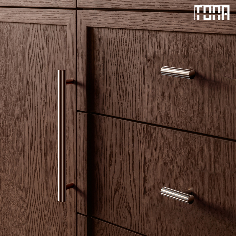 与山川.同那TONA 钛银色中古风黄铜拉手衣橱柜抽屉柜门把手小拉手