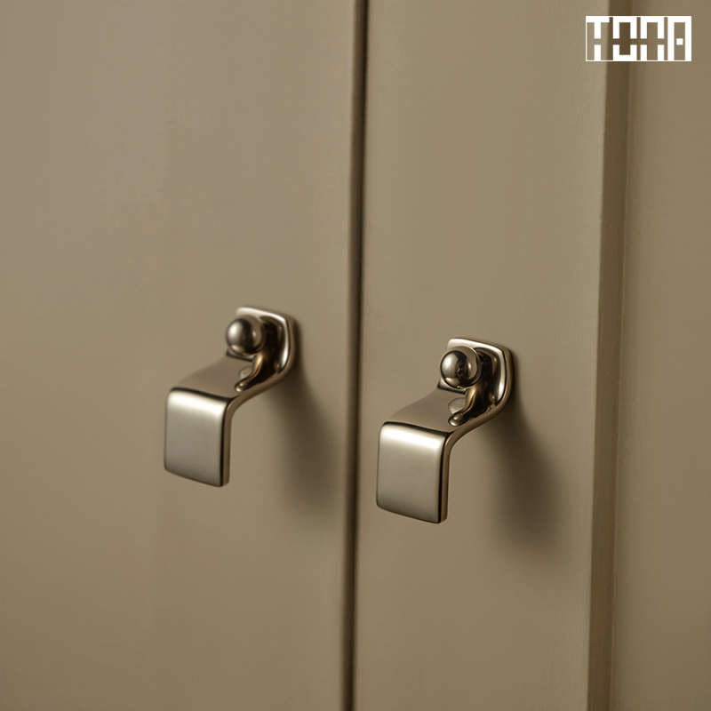 与涧松.同那TONA 钛银色中古餐边柜黄铜小拉手衣橱柜抽屉柜门把手