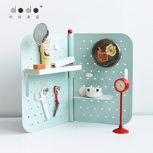 dodo洞洞板折叠免钉安装桌面整理