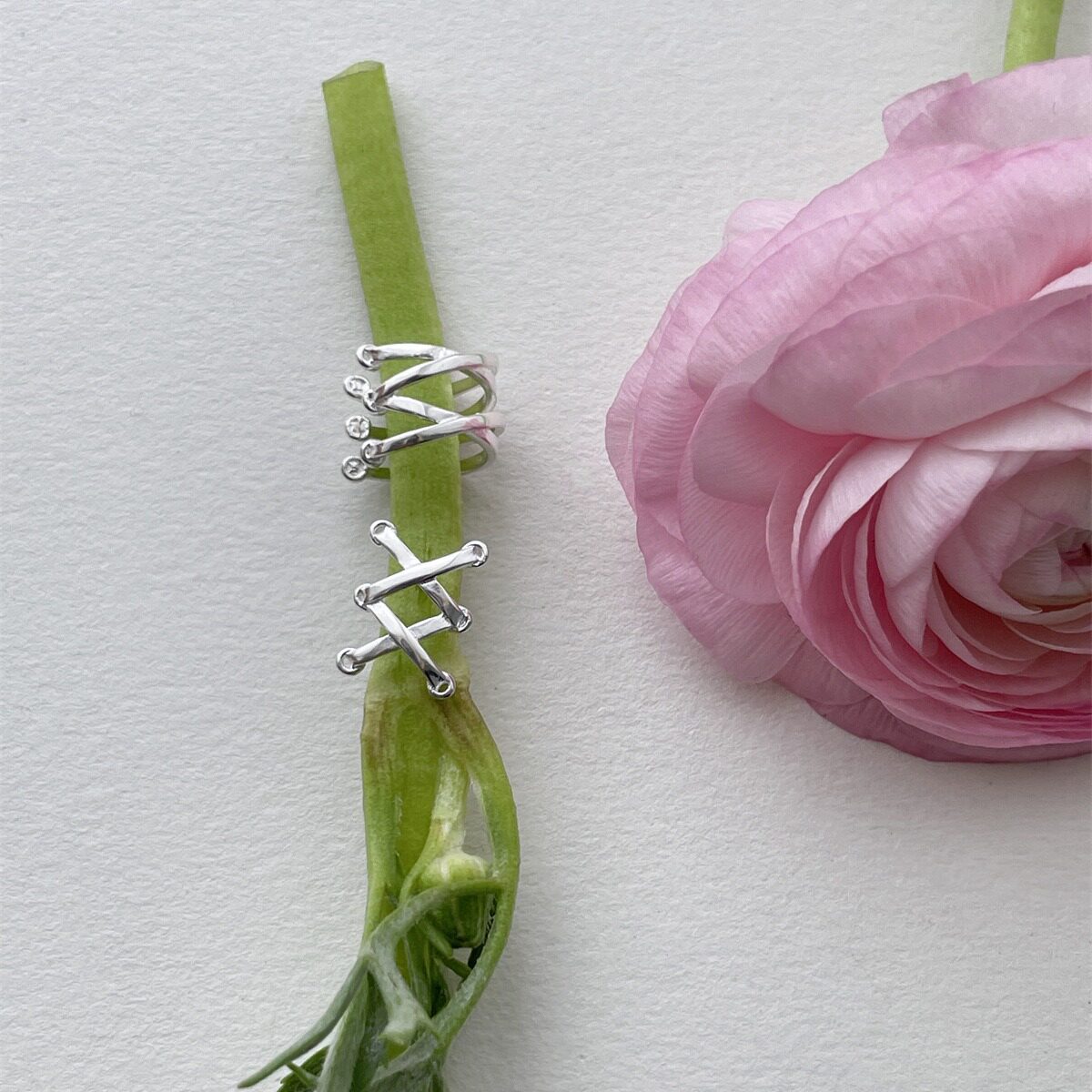 Surprise 925纯银针绑带耳钉女设计感独特耳骨夹耳环高级气质耳饰