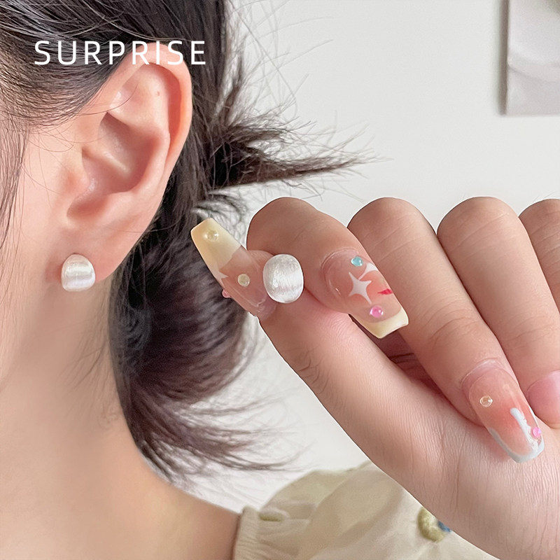 Surprise 999纯银C型耳钉女养耳洞睡觉不用摘耳环高级感足银耳饰