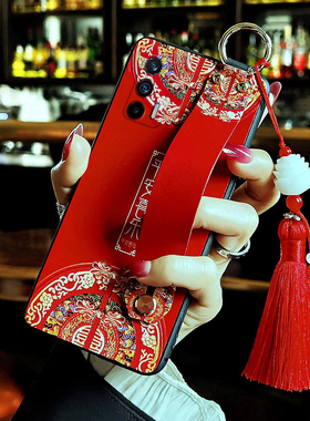 适用真我13pro平安喜乐手机壳oppoRealme12Pro+中国风Realme11斜跨绳RealmeV25磨砂RealmeQ5薄款硅胶realme13