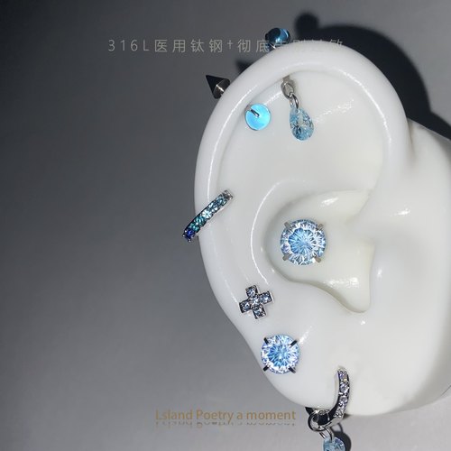 「医用钛钢」“外面有點冷”耳钉