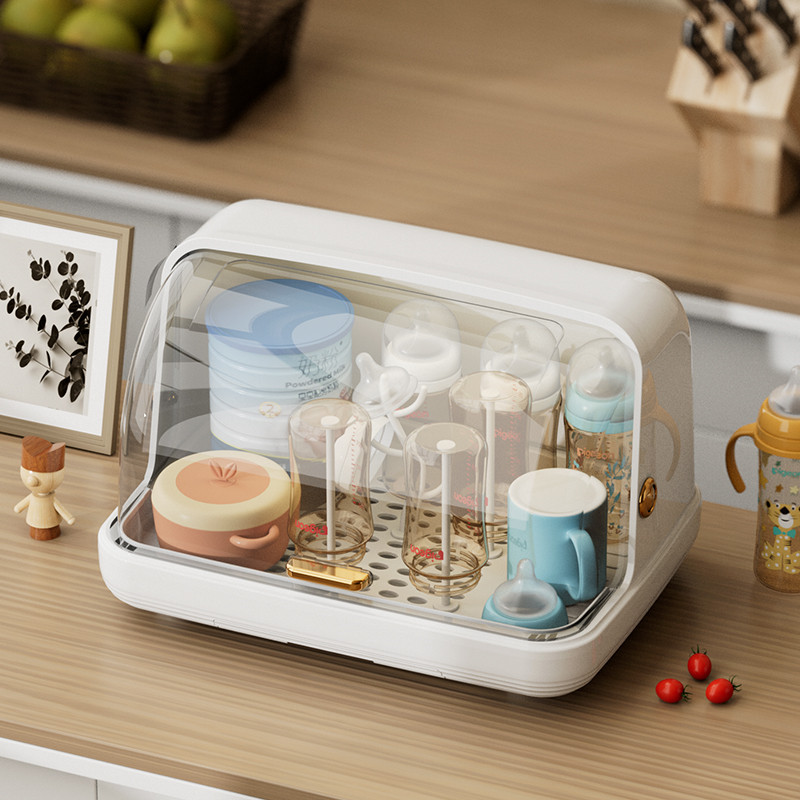 奶瓶收纳a盒沥水防尘收纳箱婴儿宝宝餐具晾干架子沥水架置物架