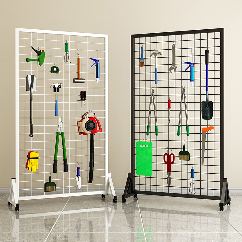 网格展示架移动货架铁丝网幼儿园作品画展K画室展会饰品置物架挂