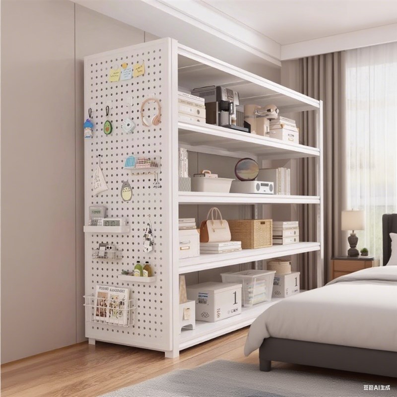 家用送洞洞板卧室多层可调节置y物架客厅阳台架子厨房微波炉置物