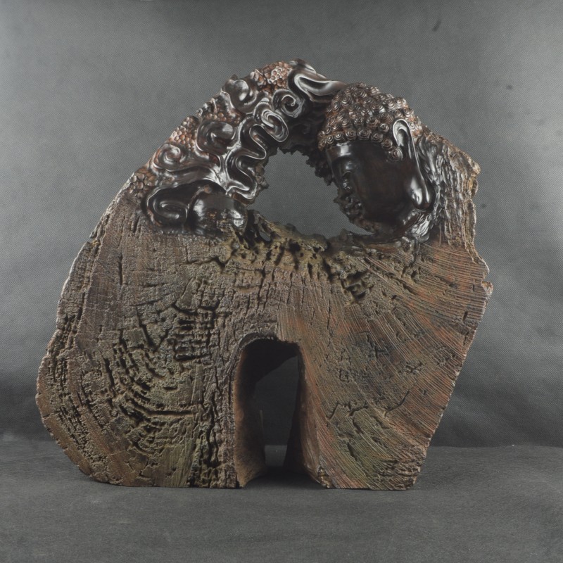 老挝大红酸枝如来佛木雕风化老料枯木禅J意客厅摆件红木纯手工雕