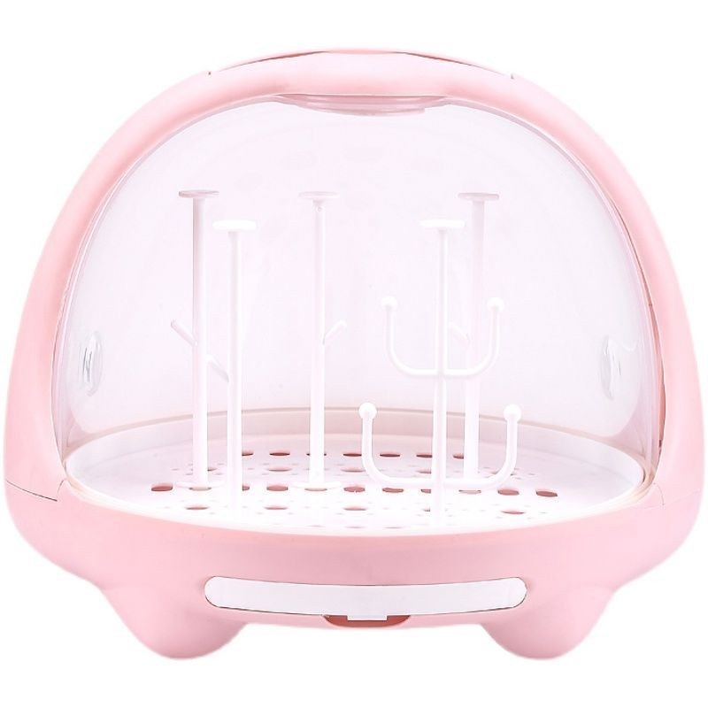 婴儿奶瓶收纳箱沥水带盖大号防尘放宝G宝餐具晾干架储存辅食置物