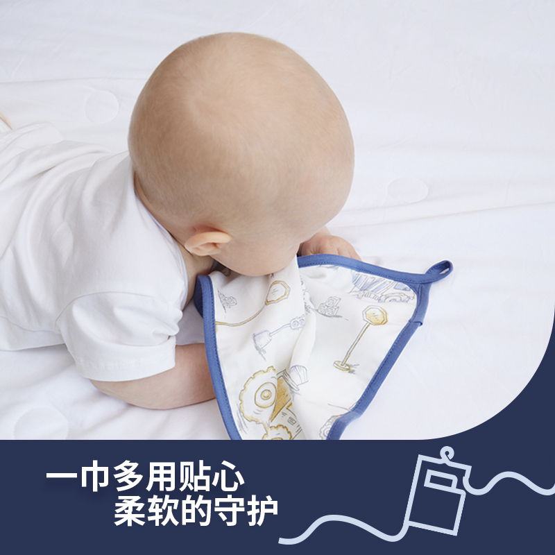 Domiamia哆咪呀纱布小方巾新生婴儿口水巾洗脸毛巾宝宝吐奶手帕