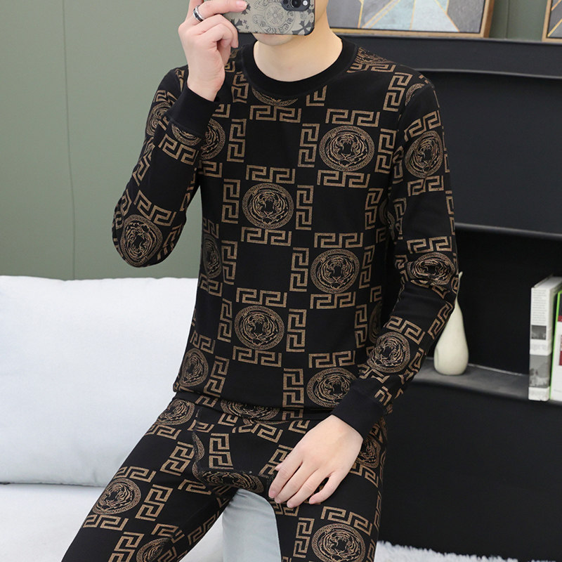 秋冬季青年男士纯棉保暖内衣套装圆领秋衣秋裤全棉内穿打底衫套装,女士内衣/男士内衣/家居服,保暖套装,淘宝优惠券,粉丝福利购,淘宝优惠卷