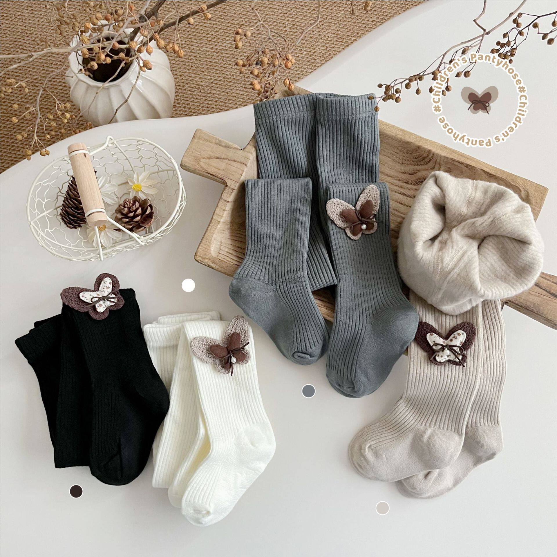 拉毛薄绒儿童裤袜女童连裤袜秋冬季保暖纯色条纹宝宝打底裤大弹力