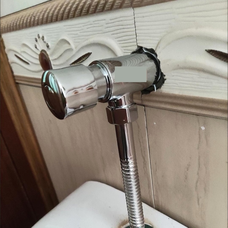 按压铜小便器手压式手按式厕所开关明装小便斗小便池延时手按