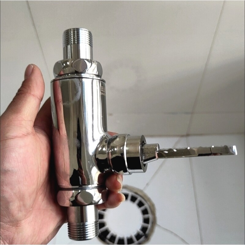 脚踩式脚踏阀老式配件立式厕所开关阀门冲水器脚踏式蹲坑全铜直筒