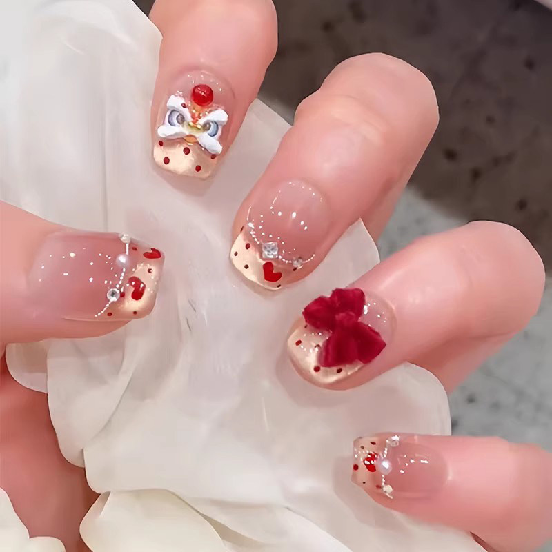 24小时发货【春节战甲】醒狮美甲纯手工2026新年款穿戴甲