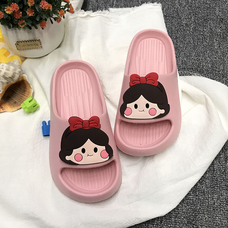 巧贝淘亲子可爱蝴蝶结女孩粉色卡通厚底居家踩屎感小孩儿童凉拖鞋