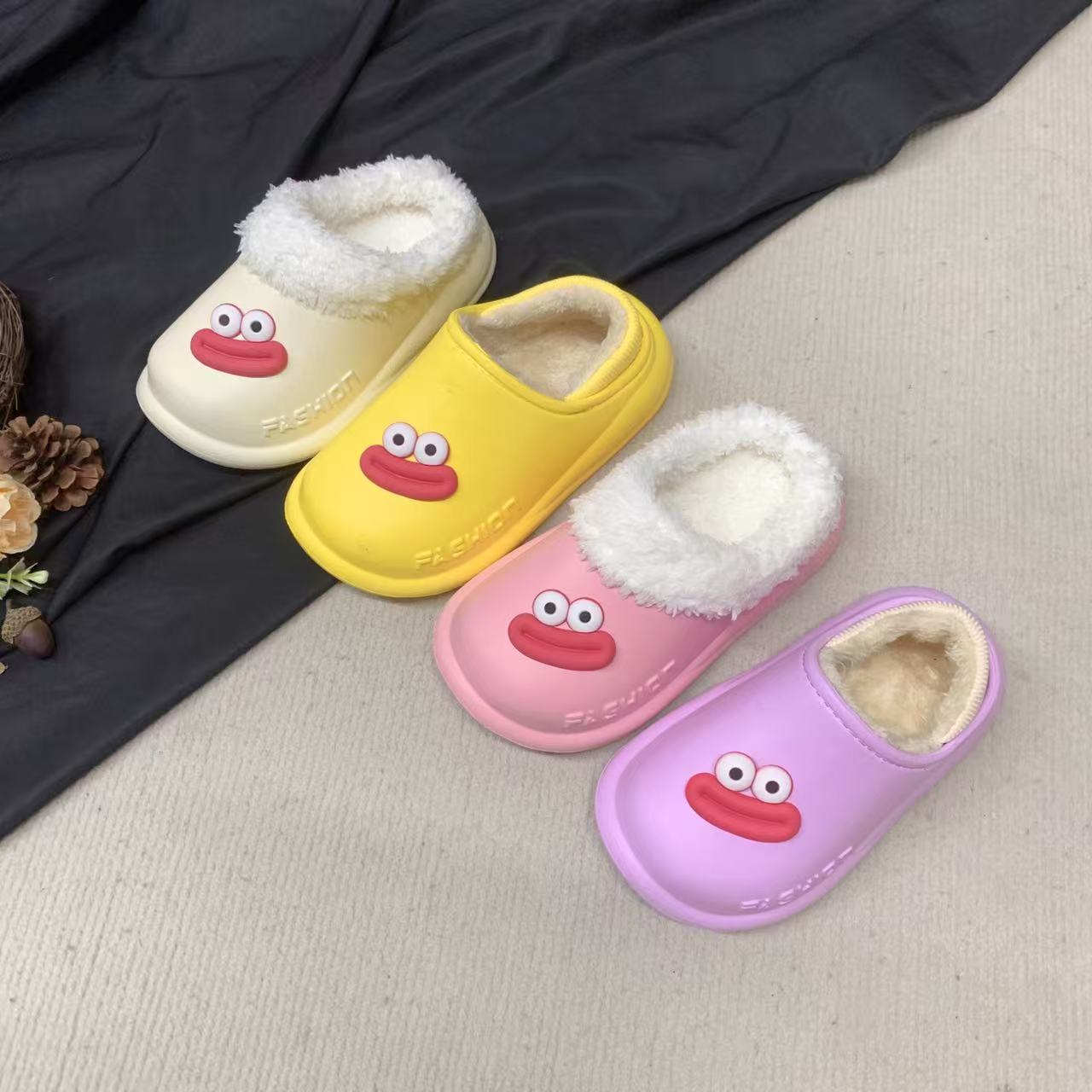 冬季儿童棉拖鞋防水鞋头亲子包头