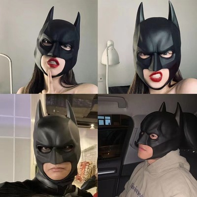 蝙蝠侠头套面具装扮万圣节cos表演道具装饰batman男女全脸饰面饰