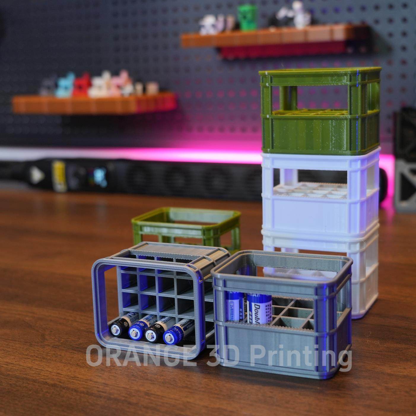 新版可以叠加电池收纳盒创意式啤酒箱5号AA7号AAA 电池存放盒模型