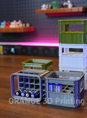 新版可以叠加电池收纳盒创意式啤酒箱5号AA7号AAA 电池存放盒模型