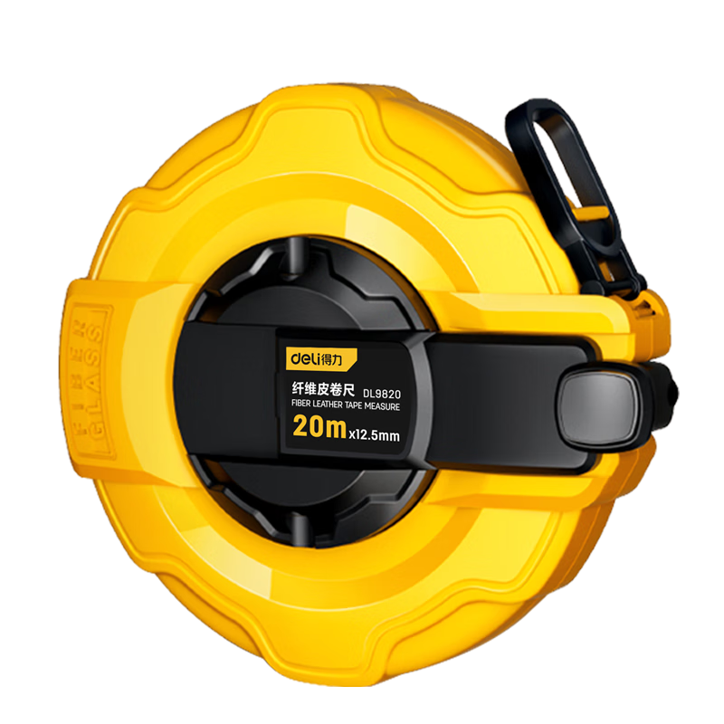 得力（deli）公英制米尺子高精度布卷尺皮尺20mx12.5mm纤维尺DL98