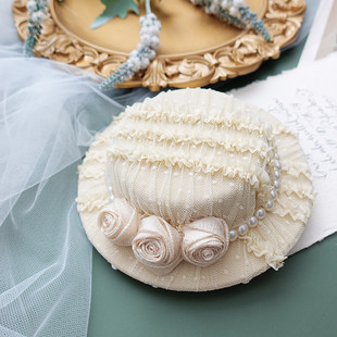 Lolita手作小物CLA系复古生成色蕾丝法式 洛丽塔帽子女2021年新款
