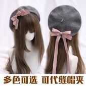 时尚 秋冬天丝带冬季 帽子 秋冬百搭羊毛设计款 日系贝雷帽2020年新款