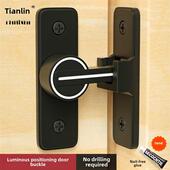 门锁免打孔滑动门锁防盗门滑动门锁厕所门闩门扣门栓衣柜门扣