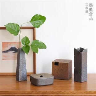 鎏金花器陶瓷 插花中式日式花道花艺桌面摆件 文人花茶室小花瓶