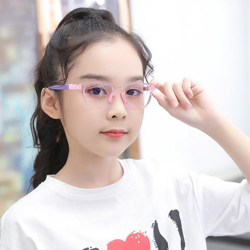 儿童防蓝光眼镜硅胶2025新款男女童手机电脑护目镜小孩学生平光镜