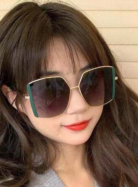 新款方框双眉时尚女士太阳镜大框街拍复古防紫外线墨镜女高级感潮