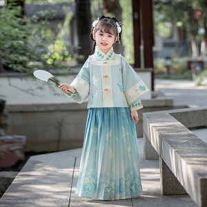 汉服女童秋冬古装2023新款中国风超仙明制云肩套装小女孩古风唐装