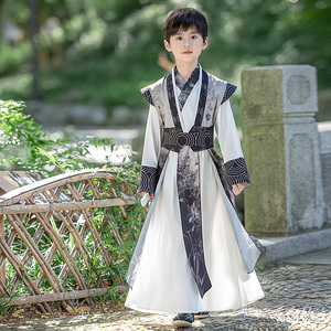 男童汉服国庆节服2024新款儿童唐装男孩飞鱼帅气小少爷中国风古装