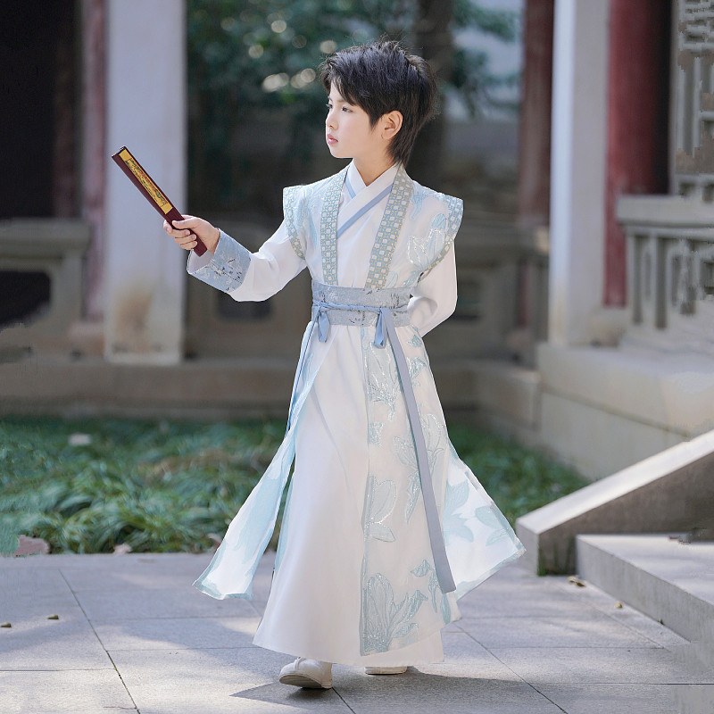 花语录薄款秋男童武侠风古装汉服