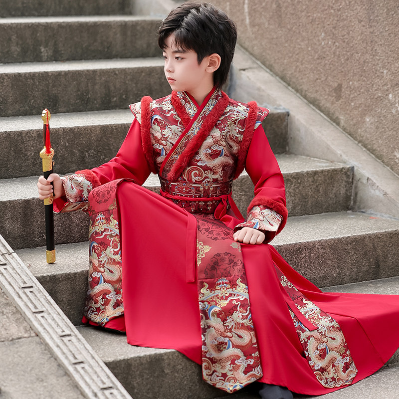 汉服男童拜年服冬季2024新款儿童