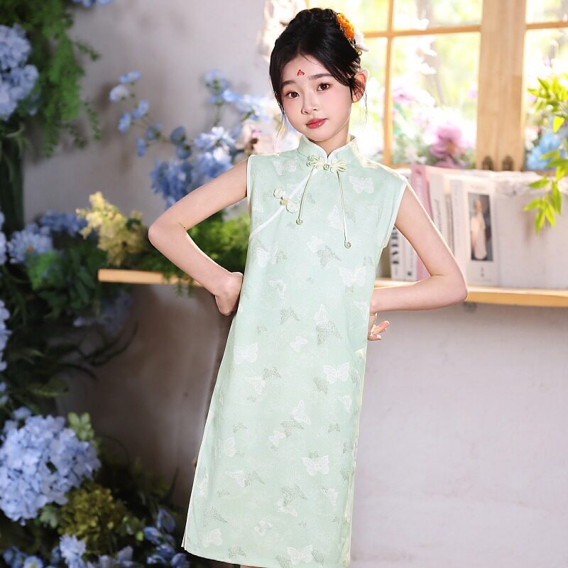 女童旗袍2026新款夏季古筝演出服