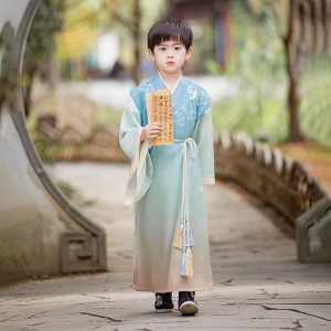 2023新款秋冬汉服男童高端儿童国学少爷古装演出服唐装超仙中国风