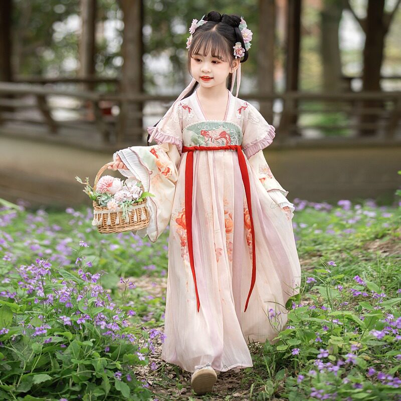 花语录薄款夏季女童高端汉服襦裙图片