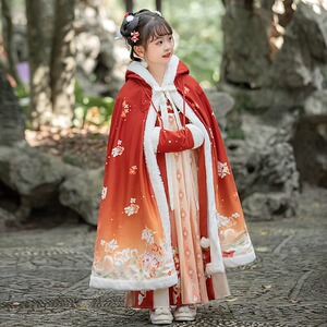 汉服女童冬装加绒加厚儿童唐装宝宝拜年服小女孩超仙中国风新年装