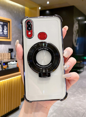 适用三星A10S手机壳气囊四角防摔电镀软壳时尚GalaxyA10s高级感创意磁吸支架SamsungA10S新款超薄全包保护套