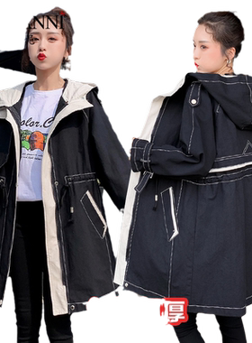 棉袄棉服连帽开衫上衣加绒加厚冬