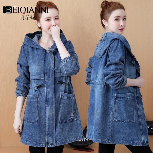 小个子大码宽松拉链风衣夹克上衣