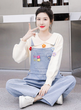 阔腿大码宽松吊带裤高级感小个子