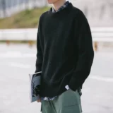 Демисезонный японский трендовый свитер, цветная флисовая трикотажная куртка для влюбленных, оверсайз, увеличенная толщина