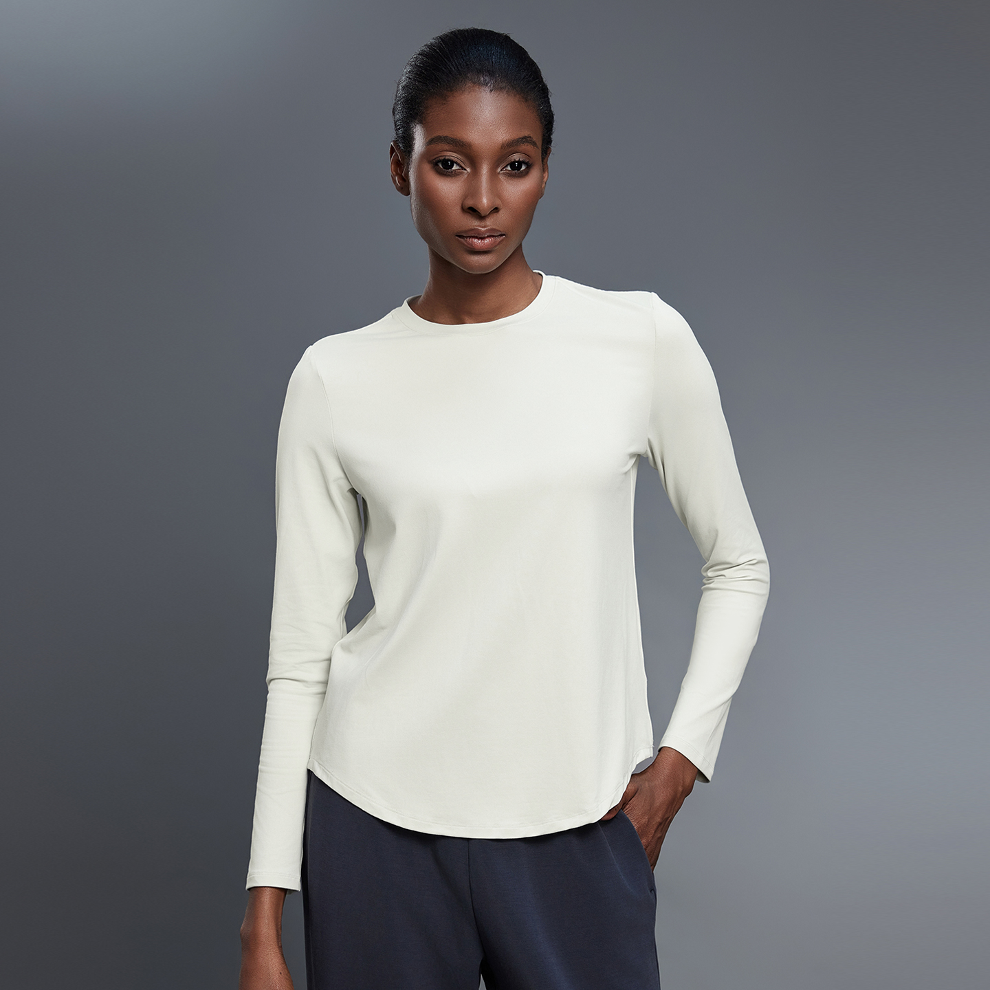 KUD运动长袖T恤女跑步健身训练服