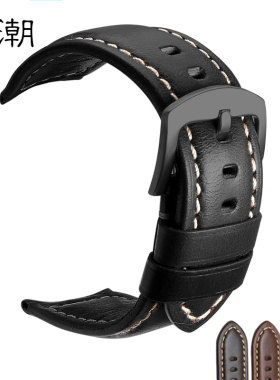 头层小牛皮表带男手工表链真皮适用沛纳海美度阿玛尼泰格豪牙天王
