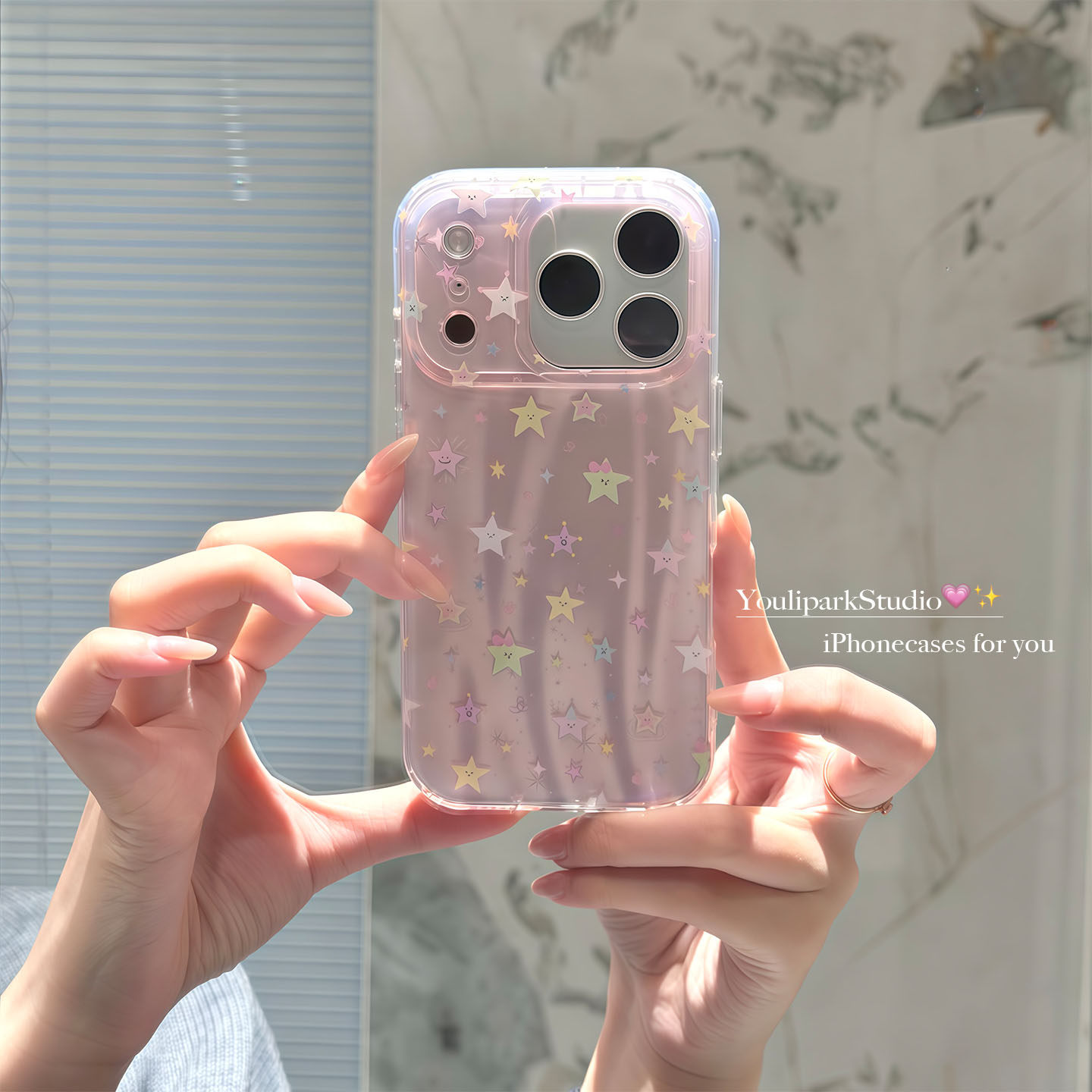 由里公园ins韩系少女薄雾粉晕染满屏星星17适用17pro苹果17ProMax手机壳iPhone16全包14新款16Promax保护套13,3C数码配件,手机保护套/壳,淘宝优惠券,粉丝福利购,淘宝优惠卷