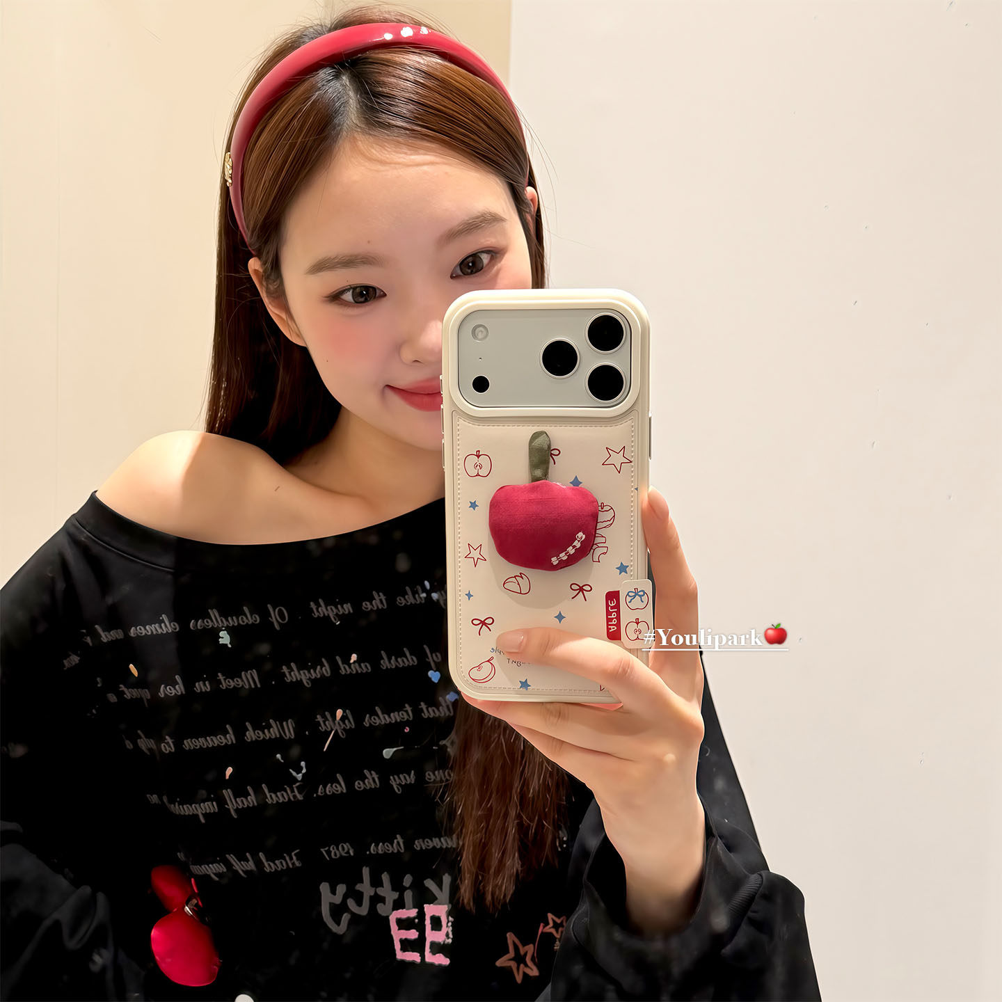 少女涂鸦立体红苹果苹果手机壳韩