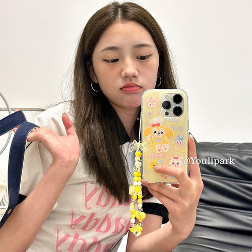 少女可爱奶油黄卡通苹果手机壳软